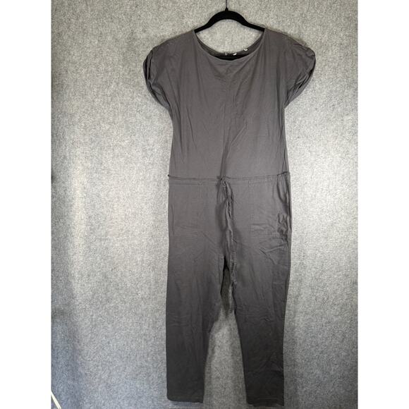 Zara Jumpsuit‎ Women Medium High Neck Gray Short Sleeve Straight Relax Baggy - Picture 1 of 7
